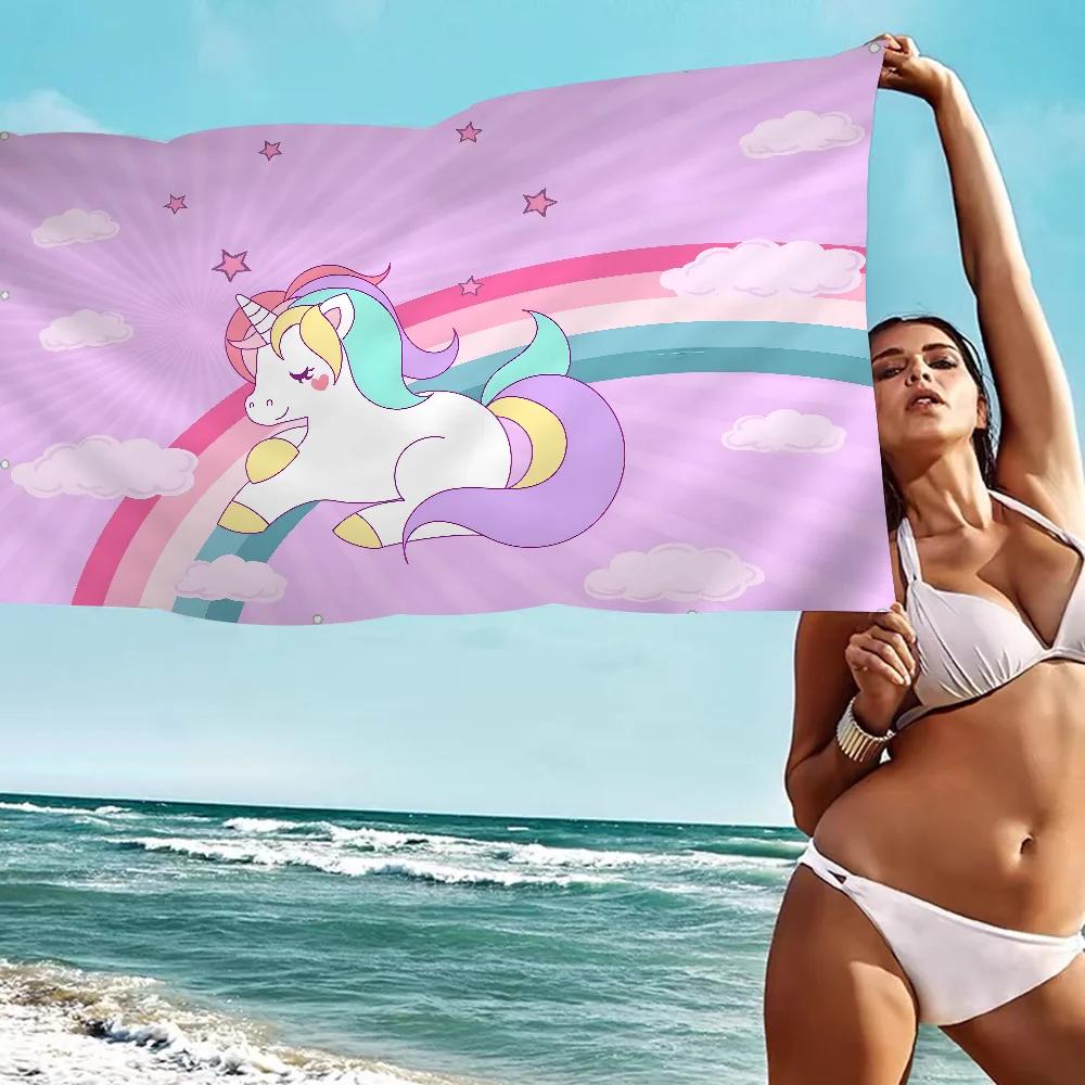 Cartoon Unicorn Animal Microfiber Beach Towel Absorbent Quick dry Soft Yoga Swimming Resort Mountain Climbing Towel