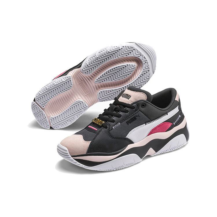 PUMA Women's Black Pink White Storm Anti-Valentine's Day Low Top Casual Shoes 372118-01