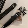 Y2k Cross Belt Bohemian Pu Waistbands Trendy Rivet Belt  Dress Decoration