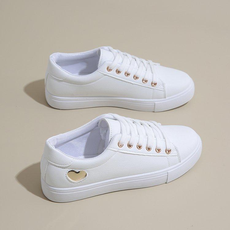 

Туфли Tide любят маленькие белые туфли женские 2023 лето новая базовая дышащая корейская версия повседневные кеды на плоской подошве женские 41 золотой