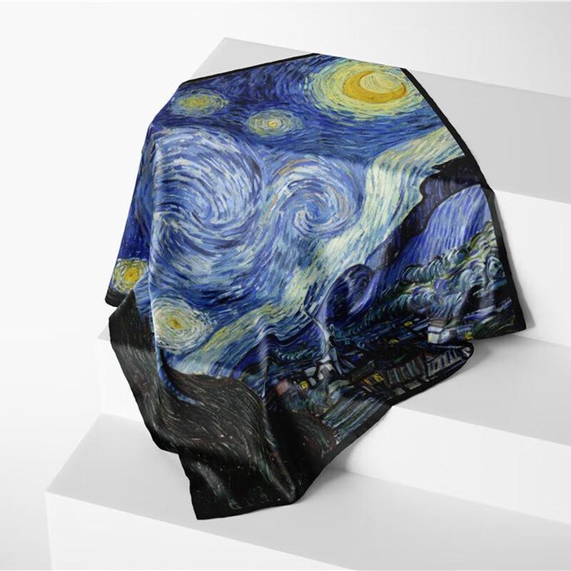 Starry Sky Oil Painting Print Square Scarf