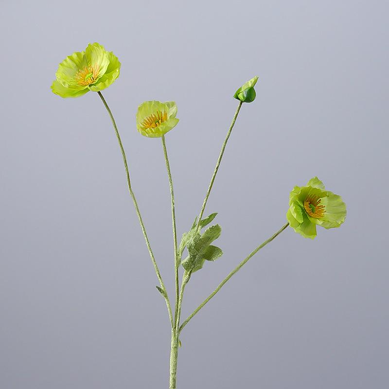 Poppy Artificial Flower Arrangement for Weddings and Home Decor - Silk, Flocked, Fake Ornament.