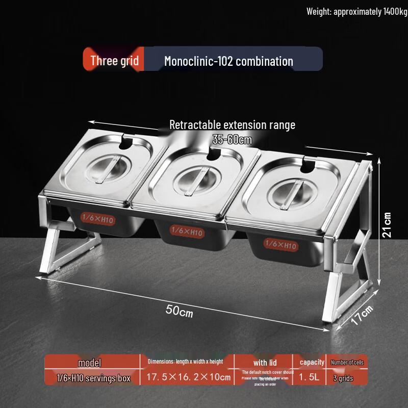 Jingbaodi Stainless Steel 3-Compartment Food Pan