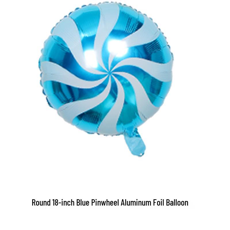 18" Aluminum Foil Pinwheel Candy Lollipop Balloon - Birthday & Christmas Party Decoration