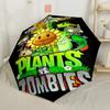 Plants Vs Zombies Game Compact Travel Automatic Umbrella Compact 8-Rib Lightweight Foldable Design Durable Everyday Carry Umbrella Stylish Accessory