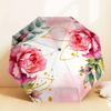 1pc Rose Floral Automatic Folding Umbrella, Heavy Duty 8 Rib Iron Frame,  Suitable for Travel, Daily Use, Birthday, Decor Gift m0104041