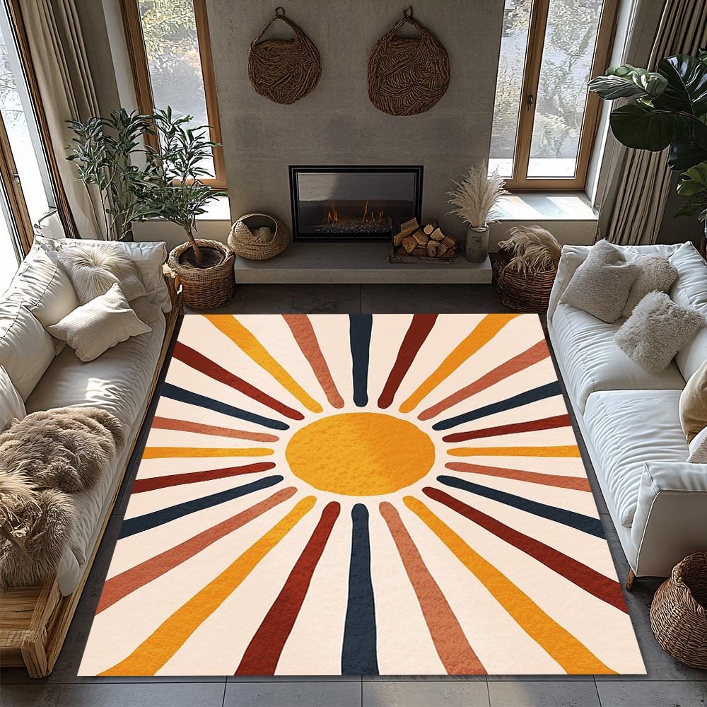 Boho Rugs Modern Abstract Area Rugs Non Slip Indoor Floor Mat Geometric Pattern Living Room Decor Home Accent Carpet
