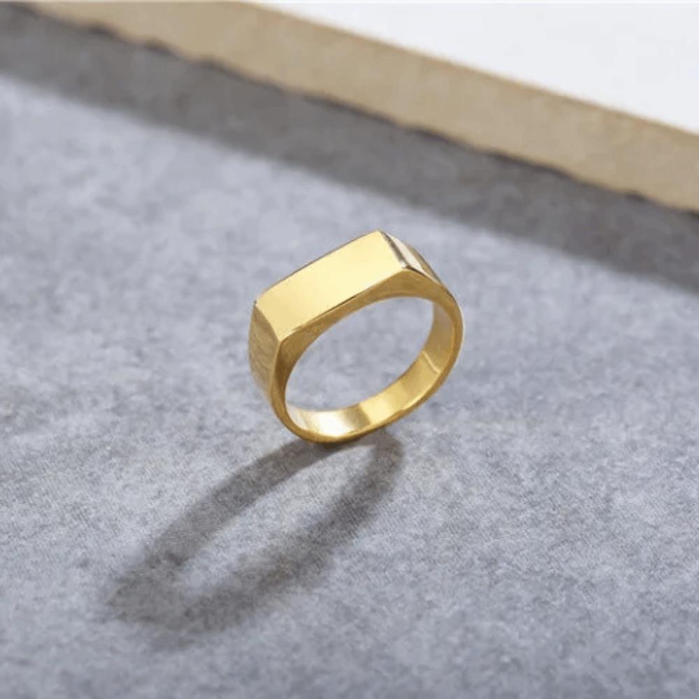 Square Stainless Steel Ring Jewelry Finger Ring Punk Titanium Seal Ring Men Women