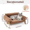 Large Cat Bed Sturdy Wooden Leg Raised Plush Cat Sofa Bed Kitten Bed for Indoor Cats - Soft Cat Couch