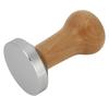 Professioneller Holz-Kaffee-Tamper Pulver-Presshammer Kaffeezubehör für Zuhause Büro 53mm Holzfarbe 53mm flache Basis