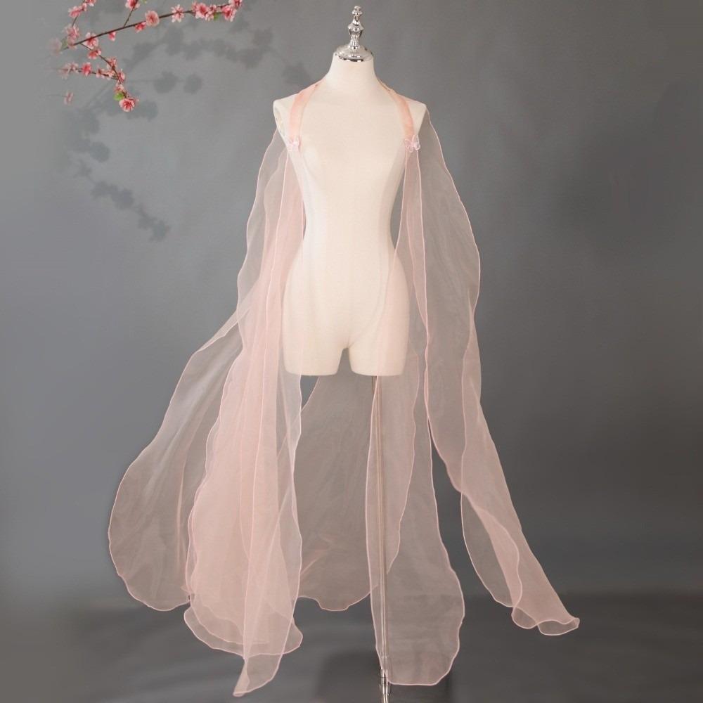 Organza Ancient-style Cloak with Shoulder Strap Dance Costume Party Long Shawl Fairy Dance Wear Chinese Style Flowy Cape