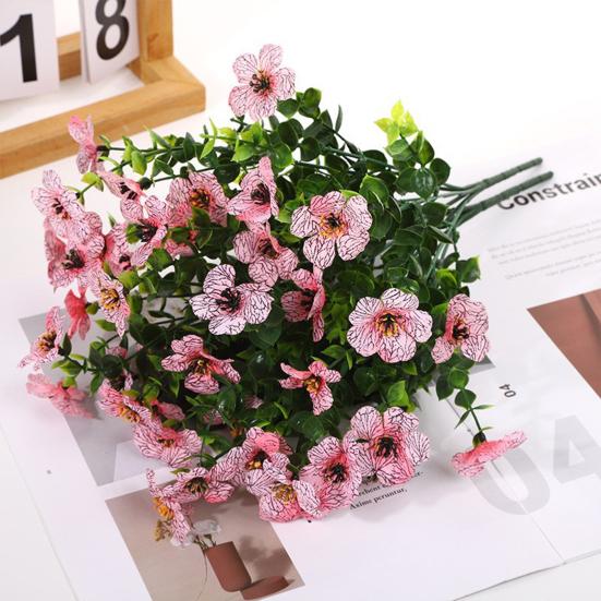 Yousheng 7 Stems Artificial Violets Flowers Faux Silk Violets Bouquet UV Resistant Outdoor Fake Bloom for Vase Home Garden Wedding Decor