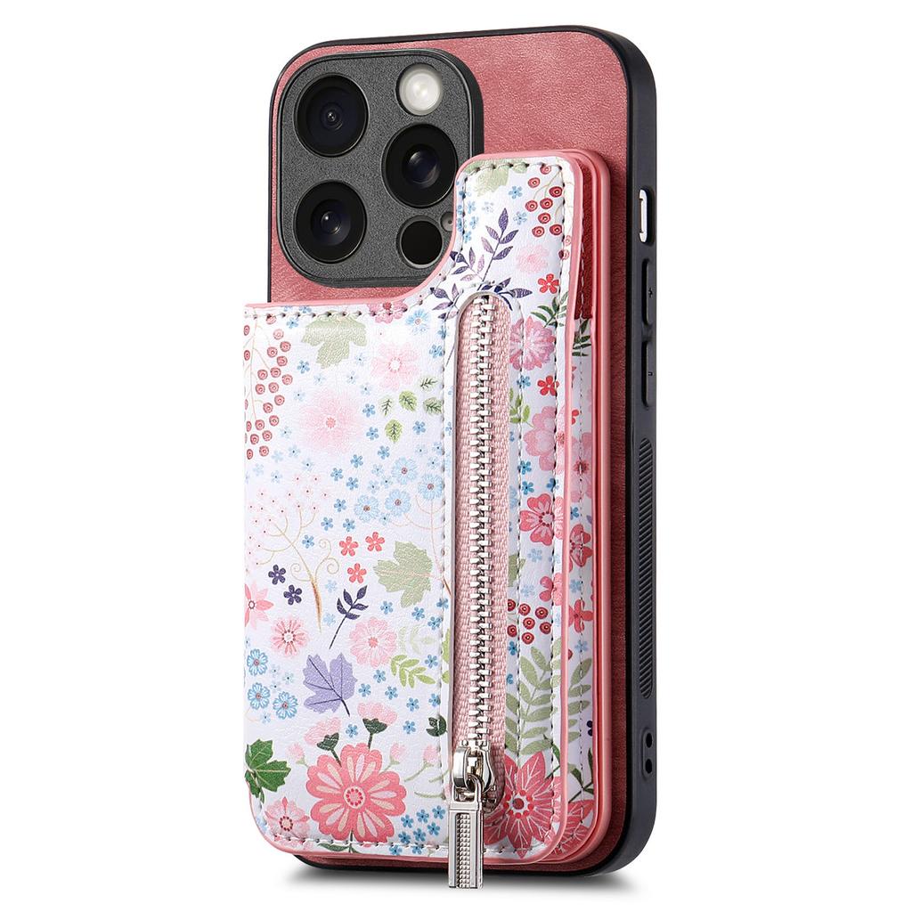 Painted Left and Right Zippered Wallet Case for iPhone 15 14 Plus 13 12 11 Pro Max XSMax for Samsung S23 S22 S21 S20 Ultra Plus S21 FE A14 A54 A13 A53