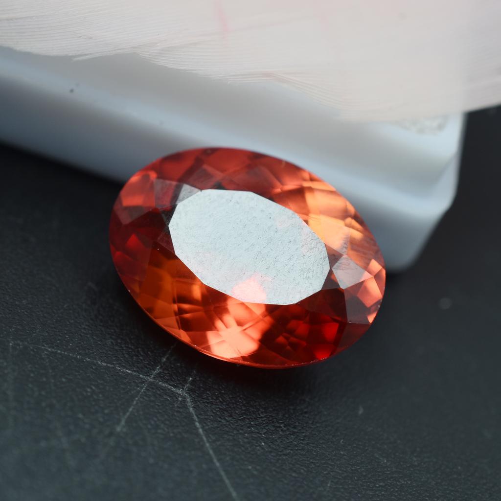 Natural Orange Sapphire 10.85ct Oval Cut Flawless Certified Loose Gemstone