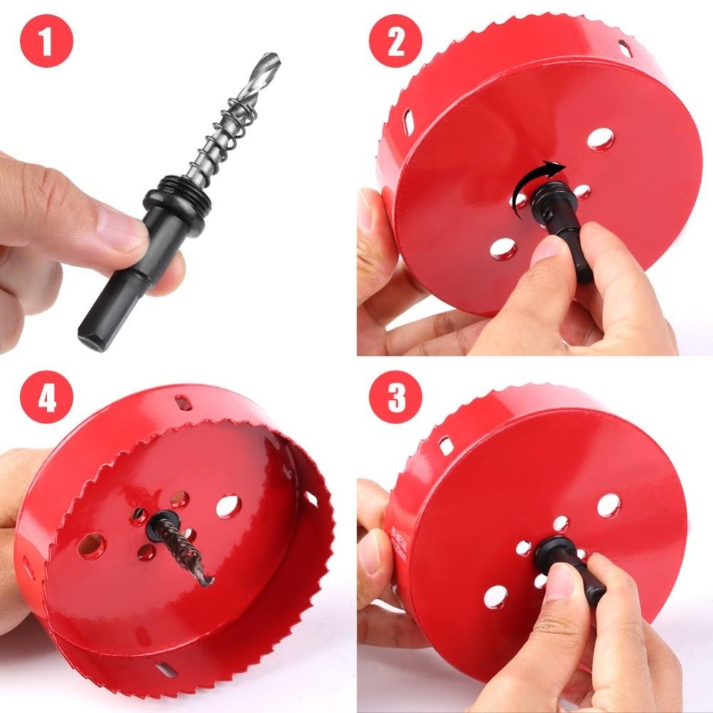 80mm Diameter Hole Saw Cutter 37mm Cutting Depth With Arbor Mandrel Bi-Metal Hole Saw Smooth Cutting Edge Sharply Teeth