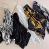American Retro Hottie Silver Headscarf Female Sweet and Cool Personality Versatile Y2k Hip-hop Hip-hop Square Scarf