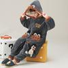 Kids Flannel Pajamas Set Boys Girls Warm Long Sleeve Top And Pants Sleepwear Winter Home Nightwear