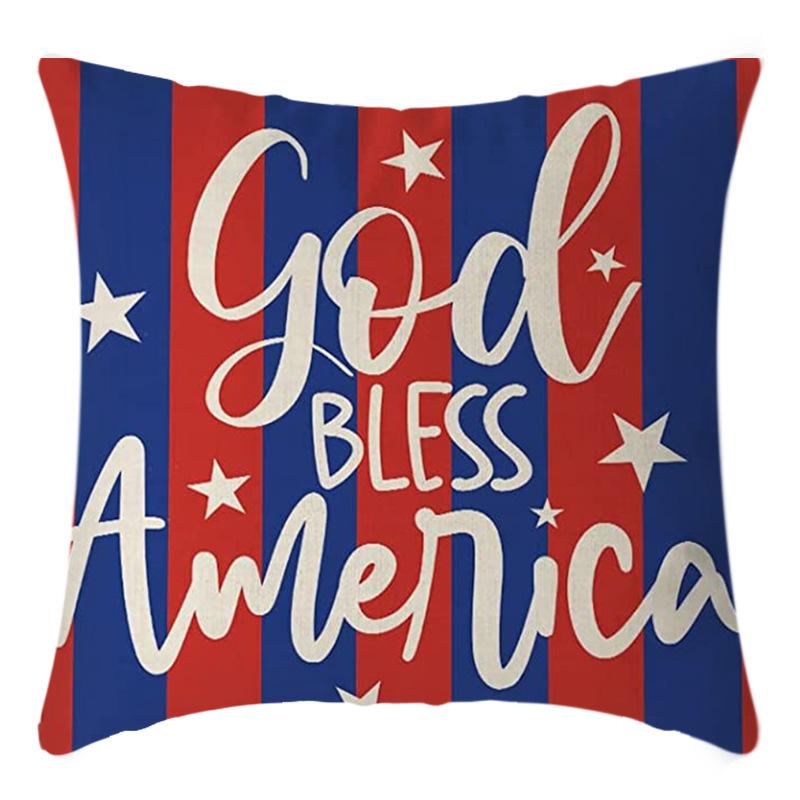 Independence Day Pillow Case Flag Print Home Living Room Bedside Decoration Pillow Cushion Pillow Case
