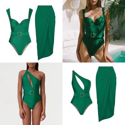 2025 Europäisches & Amerikanisches Sexy Einteiler Urlaubs-Strand-Badeanzug-Set