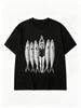 Quirky Monochrome Sardine Swimsuit Girl Graphic T Shirt Unisex Loose Oversized Harajuku Streetwear Cotton Summer Graphic Tee