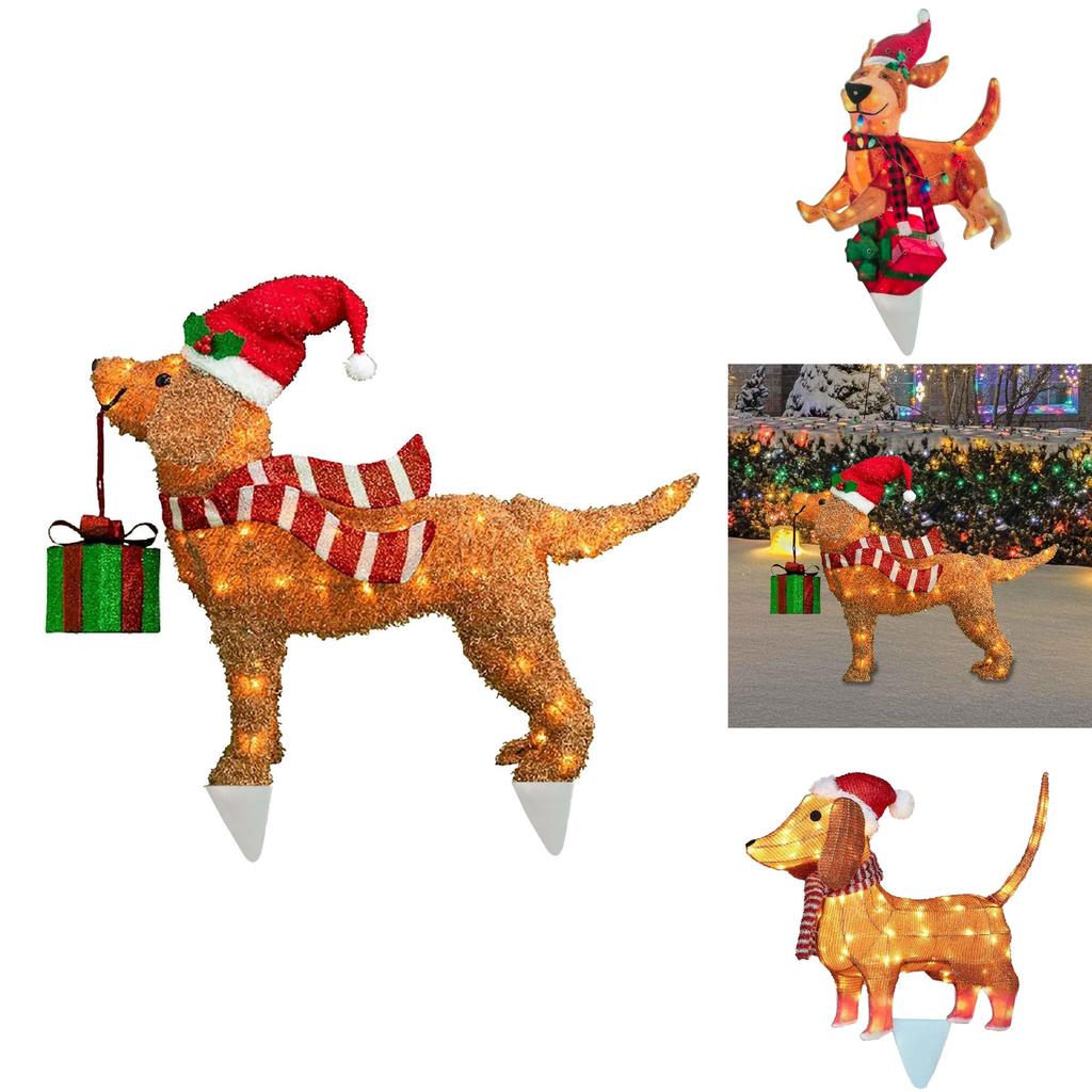 Festive Dog Led String Lights With Plastic Material For Yard And Patio Decor