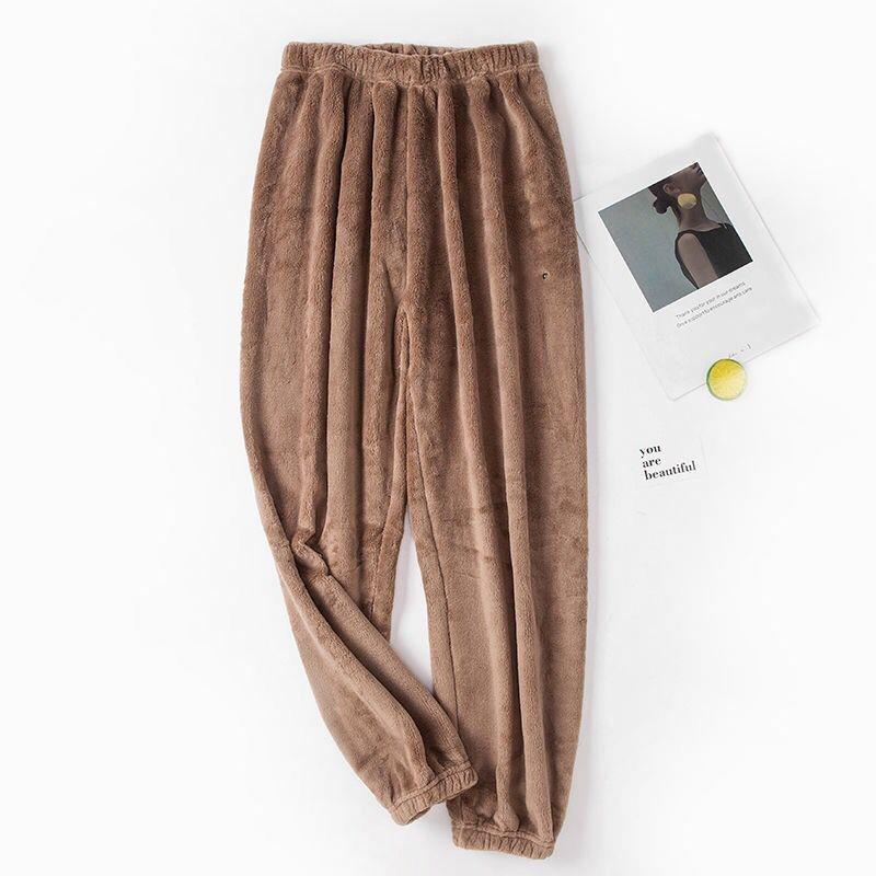 Damen Dickes Flanell Korallenfleece Pyjama Set - Niedlicher Langer Cardigan Homewear für Herbst und Winter