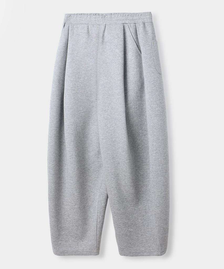 Dimiteulibeullaeg Asi Essential One-Pleat Curved Balloon Sweatpants_Melange