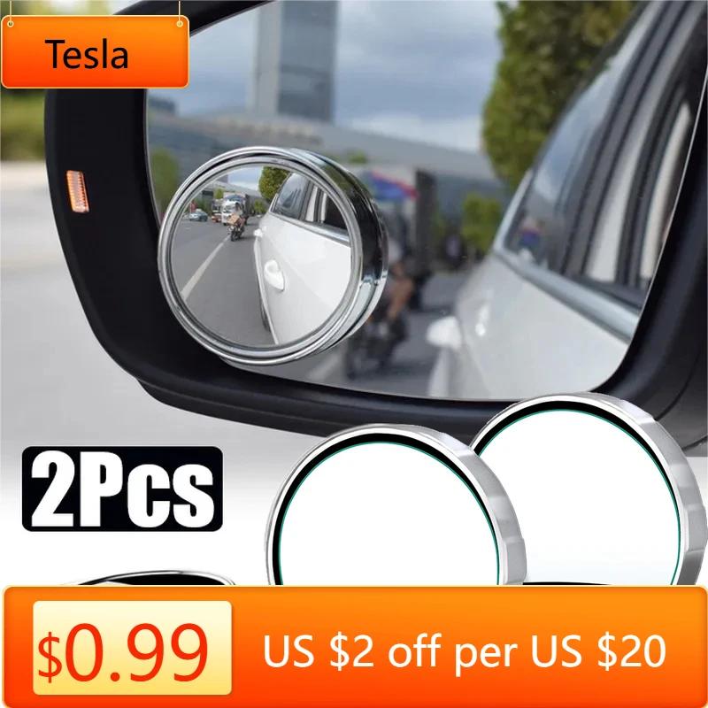 Naklejka na samochód Tesla 2 szt. Lusterko wsteczne 360 stopni Lusterko wsteczne samochodu Szerokokątne lusterko wsteczne Do Tesla Model 3 Roadster M