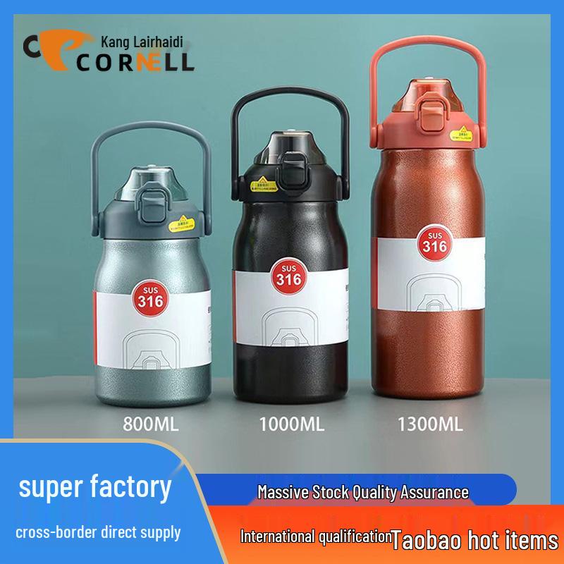 

Double-Layer Vacuum Insulated Stainless Steel Sports Bottle - Portable Outdoor Kettle for Hiking and Mountaineering 800ml червоний