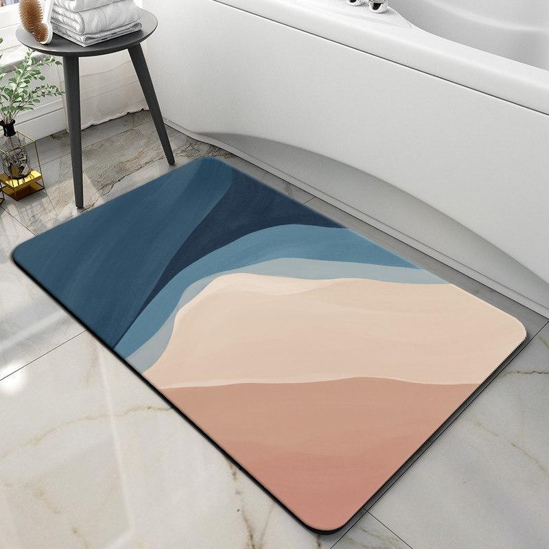 

Nordic Simple Soft Diatom Mud Floor Mat Bathroom Door Bathroom Absorbent Floor Mat Quick Drying Household Non-Slip Carpet 50*80cm