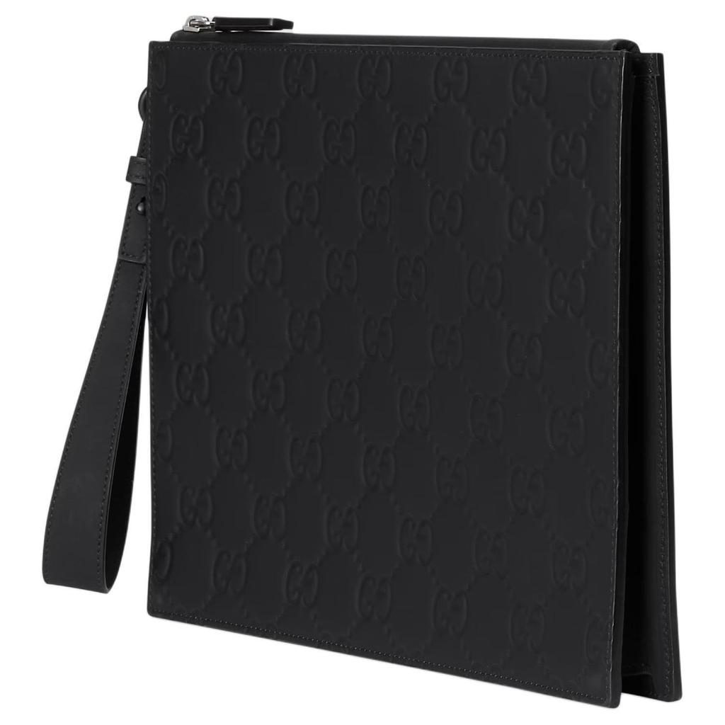 GUCCI Leather Wallet Card Holder Clutch Small Men's Black 771319-AAC0G-1000
