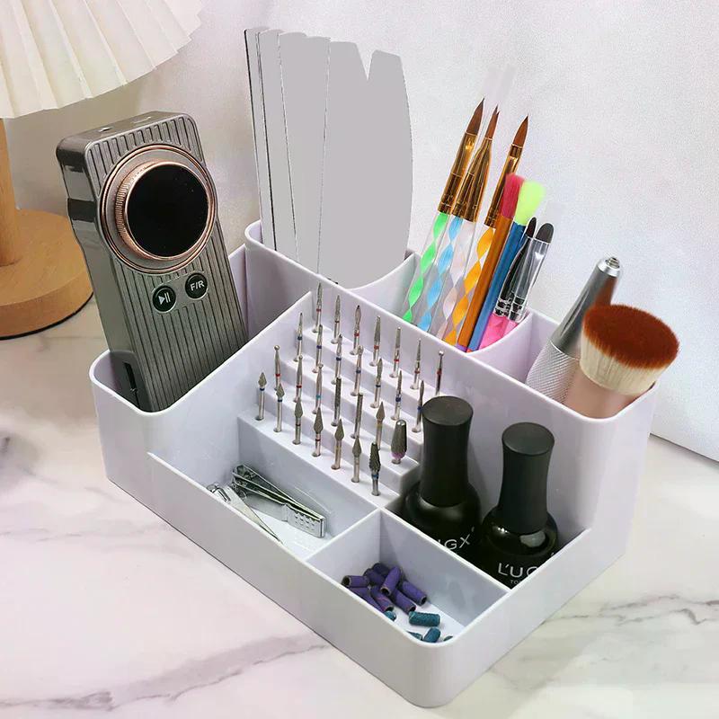 Nail Art Plastic Organizer Container Gel Polish Remover Cleaning Cotton Pad Swab Box Storage Case Accessories Tool Clean Desktop