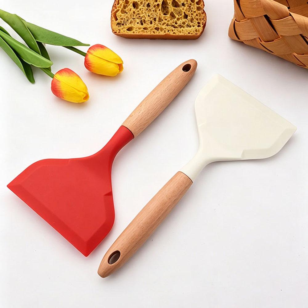 1Pc Silicone Heat Resistant Spatula Household Food Grade Non-stick Frying Pan Sushi Steak Fish Pancake Baking Scoop Kitchen Tool