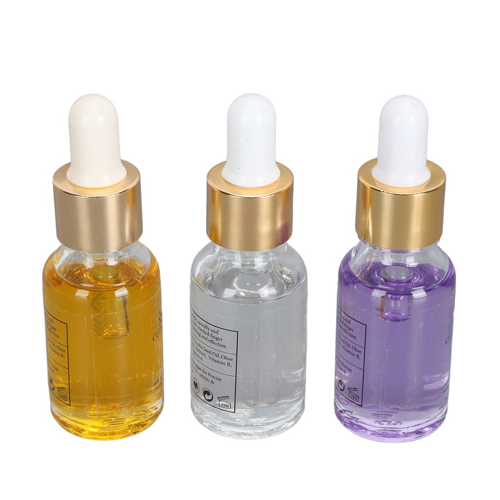 3 X 15ml Nail Cuticle Oil Nourishing Moisturizing Strengthening Scented Prevents Dryness Cuticle Softener