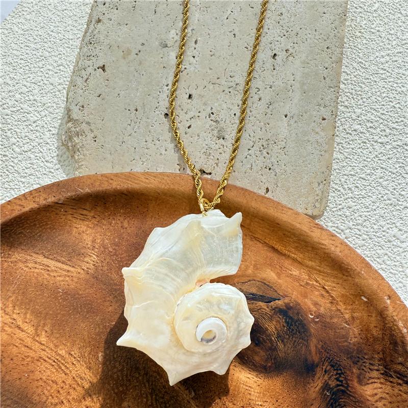 Overdreven Natuurlijke Schelp Sleutelbeen Ketting Bedel Ketting Touw Ketting Y2K Zomer Strand Vakantie Bedels Sieraden Voor Vrouwen