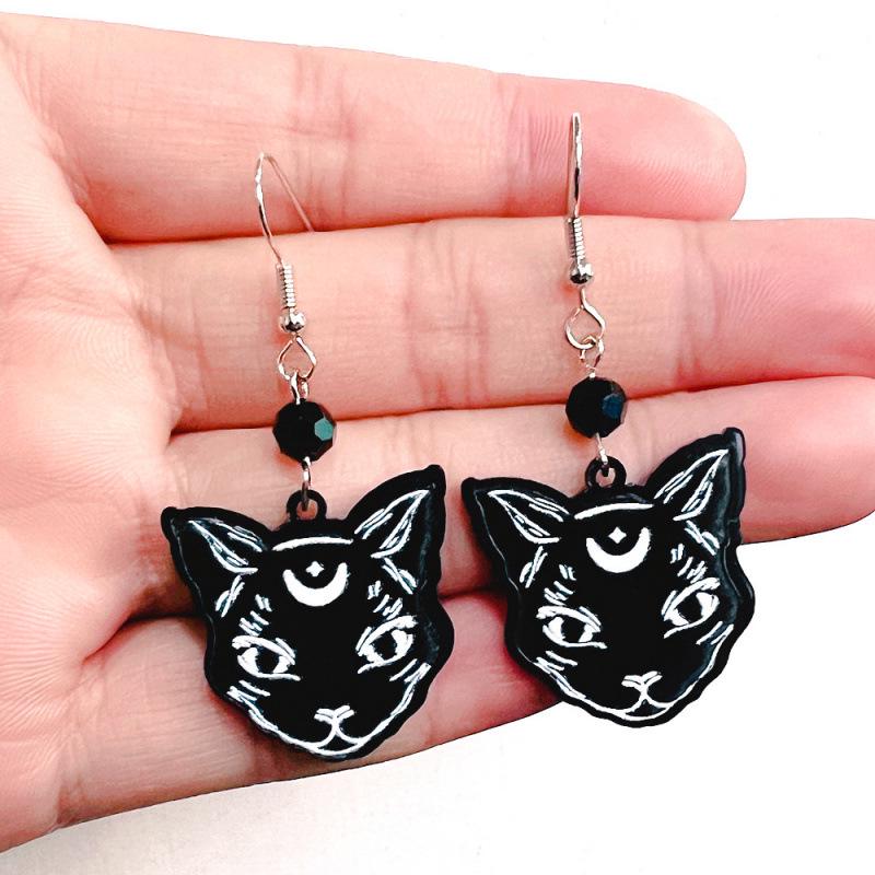 Gothic Cat Earrings in Acrylic
