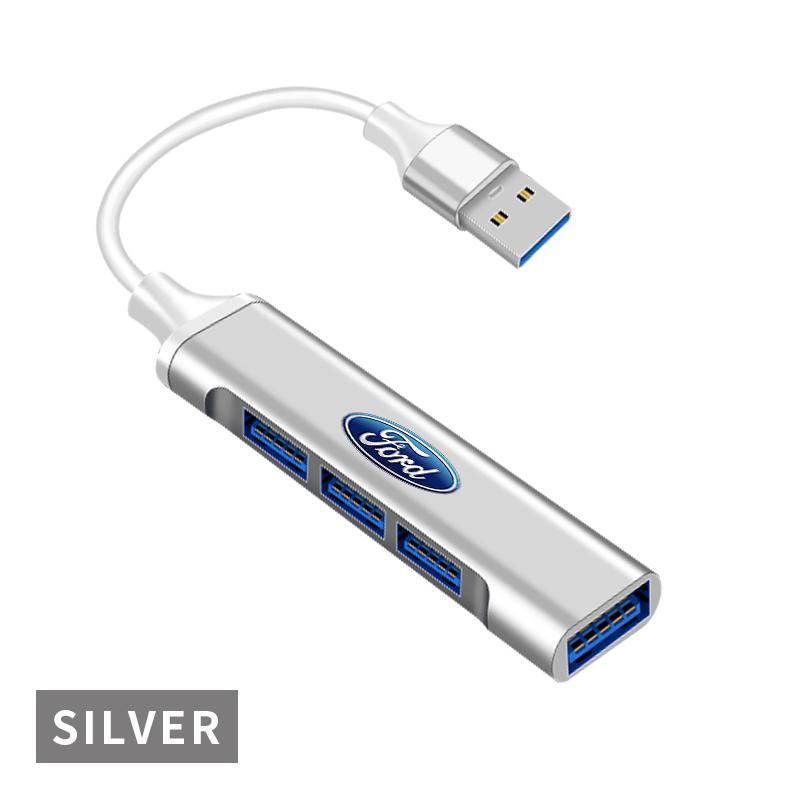 1Pc Type-C Turn USB Adapter Multi Port Distributor Hub For Ford Mustang ST line Mondeo Focus Fiesta Escape Kuga Ecosport Ranger EXplorer stickers