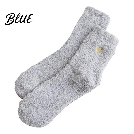 Cute Golden Love Soft Plush Women's Fuzzy 1 Pair Embroidery Socks Slipper Socks Warm Cozy