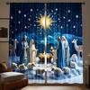 Christmas starlight scene curtains   pole bag curtains   bedroom and living room decoration   home decoration   Christmas decoration