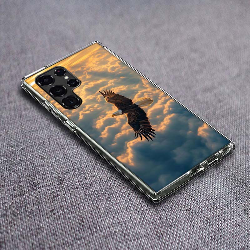 Soaring Eagle Hunting Phone Case For Samsung Galaxy S24 S23 S21 S20 FE S22 S26 Ultra S25 Edge S10 Plus Cover Clear TPU Capa Shel