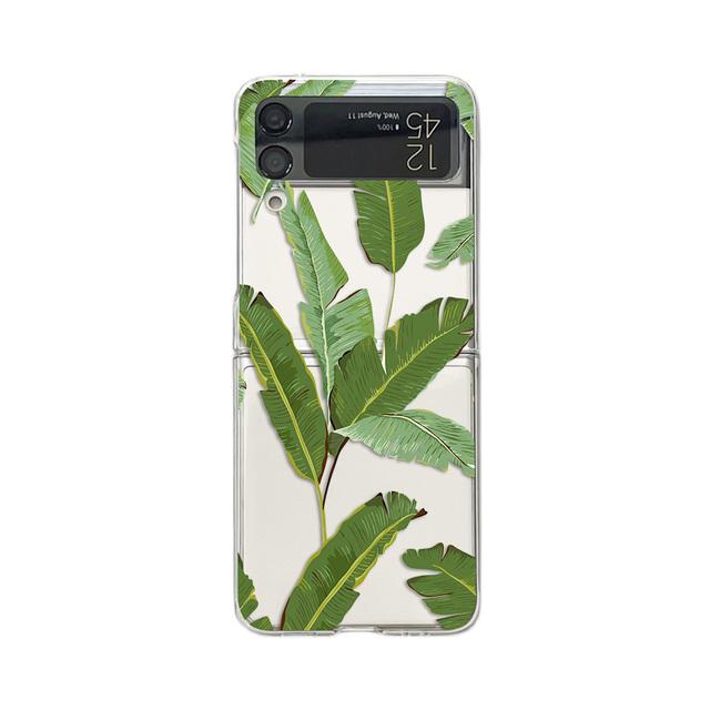 

Чехол для Samsung Galaxy Z Flip 4 3 Flip4 Flip3, окрашенный в виде бананового листа, прозрачный противоударный складной жесткий чехол для ПК, аксессуары For Samsung Z Flip 3