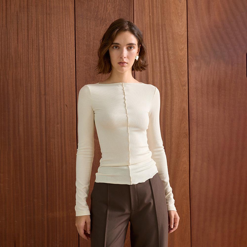 Waiwaiaiem Yy_Basic Long Sleeve Knit Top_2Color