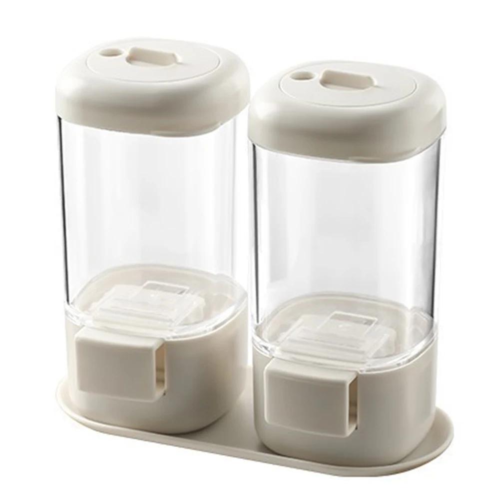 2g Metering Salt Shaker Push Type Salt Dispenser Salt Tank Sugar Bottle Shaker canister Quantitative Salt Shaker Moisture-proof