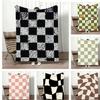 Pattern Checkered Throw Lightweight 240g Flannel Blanket Soft Skin-friendly for Summer Cooling