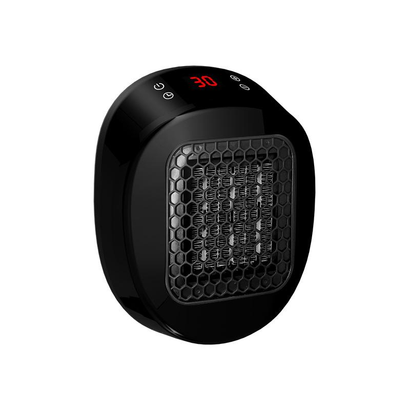 Portable Mini Wall Outlet Electric Space Heater Fan PTC Ceramic Heater with Remote Control LED Display Timer EU Plug