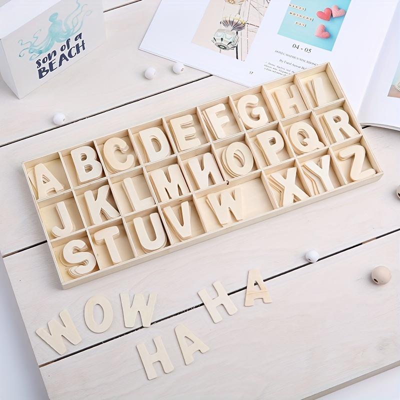130 Unpainted Healthy Wooden Craft Letters, Letter Learning Tool, Perfect for Home Decoration and Personalized Gifts