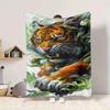 1PC Tiger Illustration Art Blanket - Soft Warm All-Season Throw for Sofa, Bed, Car, Office, Throw For Sofa Yy250916103
