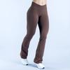 Seamless European-American Yoga Flare Pants: Cross Waist, Hip Lifting, Tight-Fit for Running, Cycling & Fitness