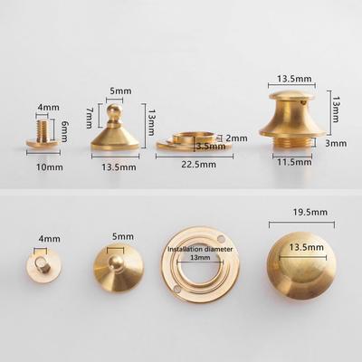 Brass Bag Lock Spring Buckle Metal Insert Lock Round Head Decorate Accessories