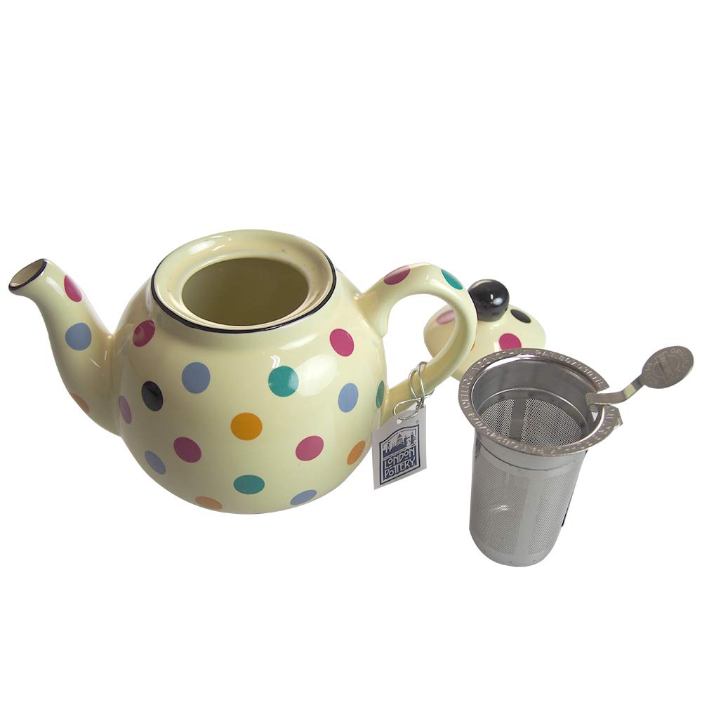 London Pottery Farmhouse Teapot, Ivory/Dot, 2-Cup, 78412